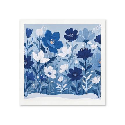 💙❄️ The Winter Blue Blossom Garden Napkins – Elegant Botanical Floral Art
