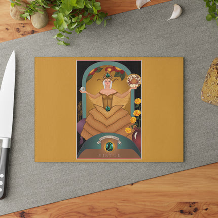 June & Pearl, Alexandrite Zodiac Glass Cutting Board
