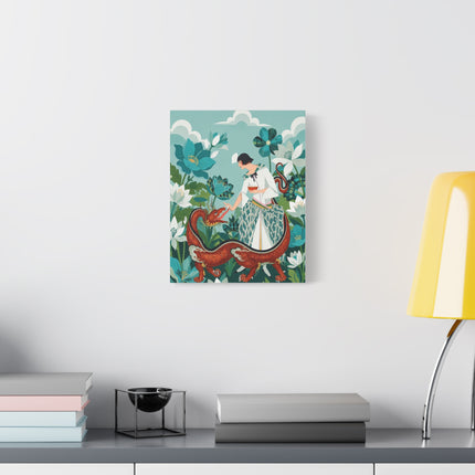🐉🌿 The Dragon Keeper Placemat – Art Deco Floral Fantasy