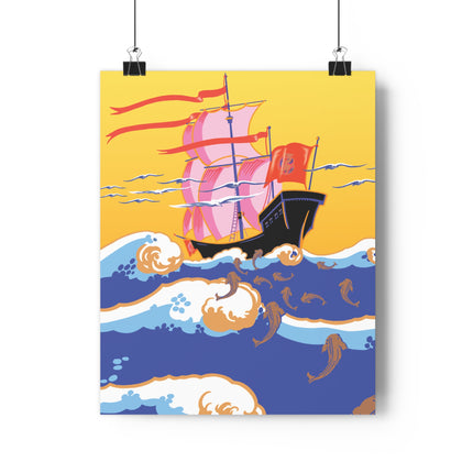 Golden Seas and Whimsical Dreams Giclée Art Print