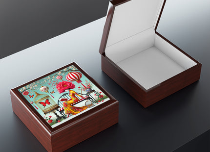 Reading In A Painted Garden Jewelry Box