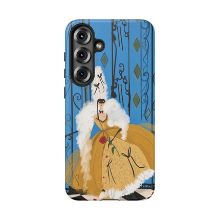 🎭🌹 The Lady At The Masquerade Gates Phone Case – Art Deco Fashion Illustration