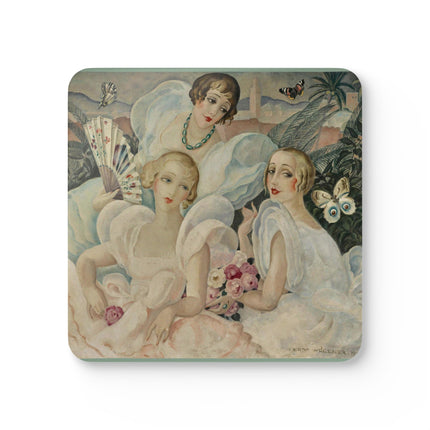 Les Femmes Fatales by Gerda Wegener Corkwood Coaster Set