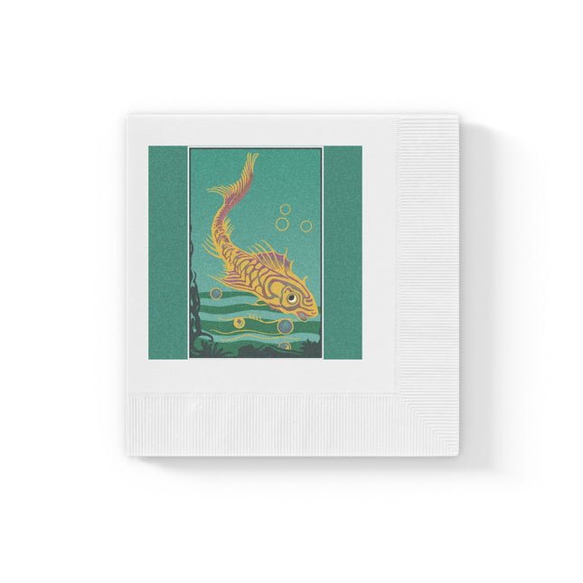Golden Serenity White Coined Napkins