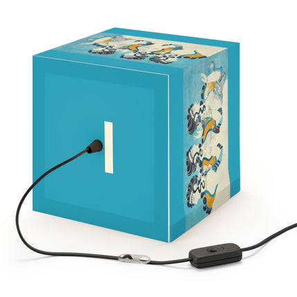 Reproduction of Ladies in Blue by Emile Gilliéron Light Cube Lamp