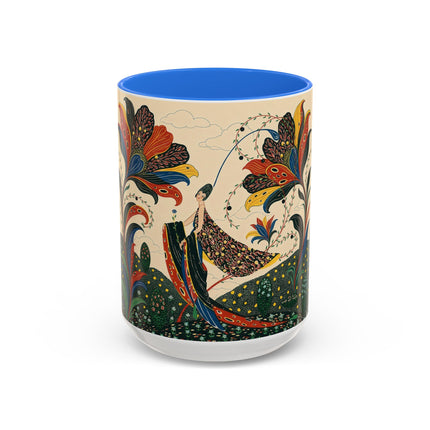 🌺🦋 The Enchanted Floral Voyage Colorful Mug – Art Deco Botanical Whimsy