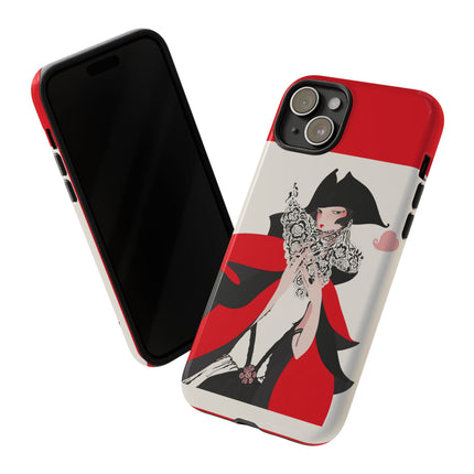 Crimson Masquerade Phone Case – Dramatic Grace & Bold Elegance
