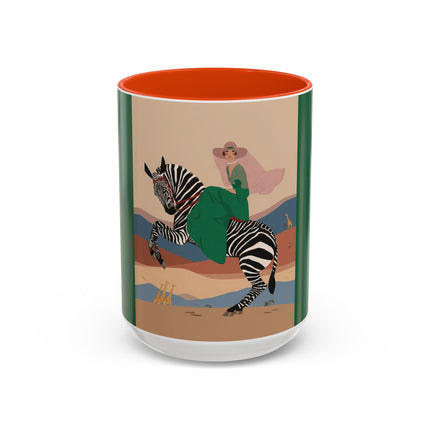 Zebra Rider Colorful Mugs – Safari Chic & Art Deco Adventure