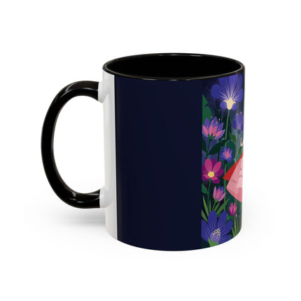 Moonlight Waltz Among The Blossoms Colorful Mugs – Art Deco Floral Enchantment