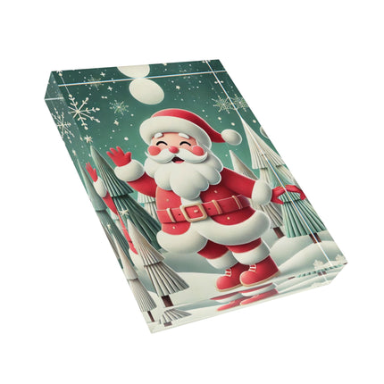 Santa's Joyful Night Acrylic Art Block
