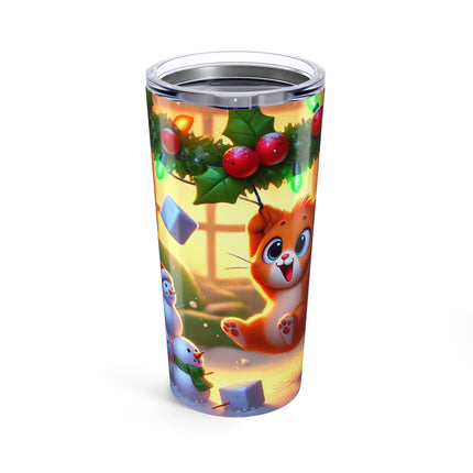 Naughty or Nice Kitten Christmas Tumbler 20oz