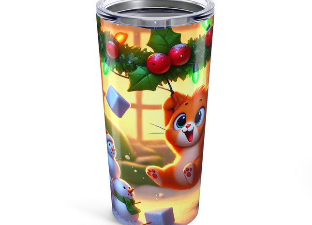 Naughty or Nice Kitten Christmas Tumbler 20oz