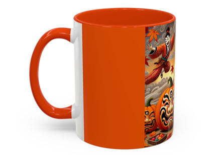 Halloween Rabbit’s Kabuki Jack-o’-Lanterns Colorful Mugs (11oz, 15oz)