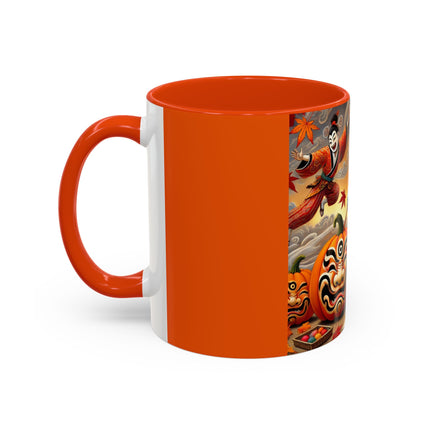 Halloween Rabbit’s Kabuki Jack-o’-Lanterns Colorful Mugs (11oz, 15oz)