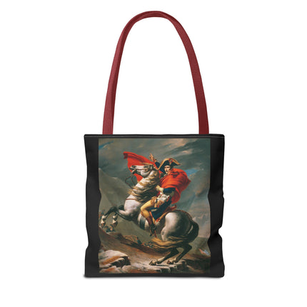 Napoleon Crossing the Alps by Jacques-Louis David Tote Bag (AOP)