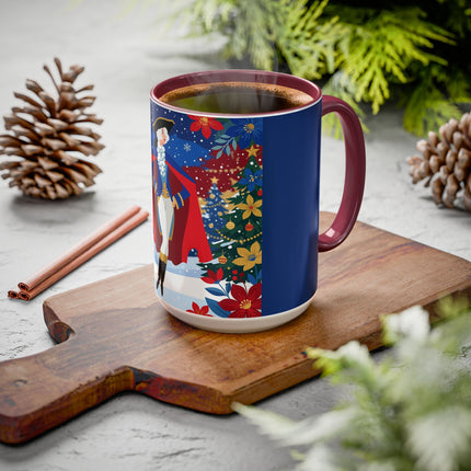🎭❄️ The Christmas Masquerade Lady Colorful Mug – Art Deco Holiday Fantasy