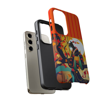 Black Cat in Kimono Phone Cases