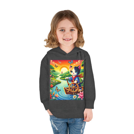 Sailor Kitten’s River Adventure Toddler Pullover Fleece Hoodie
