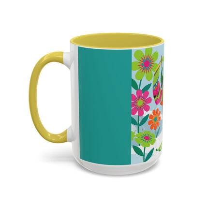 🎿🌸 The Winter Flower Adventurer Colorful Mug – Colorful Ski Fantasy