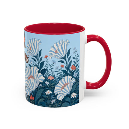 🎨💙 The Enchanted Garden Artist Colorful Mug – Art Deco Floral Whimsy