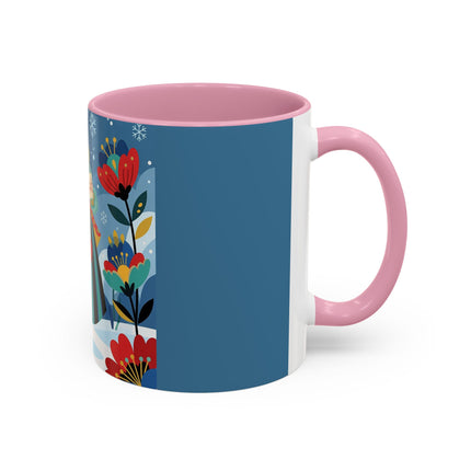 ❤️❄️ The Winter Heart Messenger Colorful Mug – Art Deco Snow Garden Fantasy