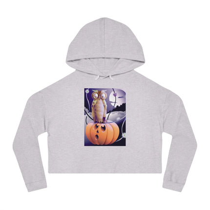 The Startled Pumpkin Women’s Cropped Hooded Sweatshirt