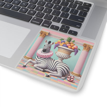 Zebra, Fruit, and Pink Columns Kiss-Cut Stickers (4 Stickers)
