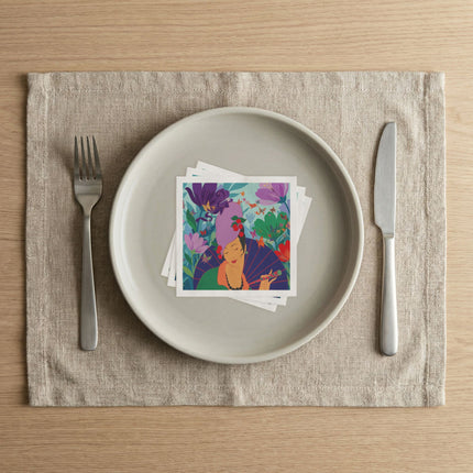 🦋🌺 The Lady Of The Butterfly Garden Napkins – Art Deco Floral Fantasy