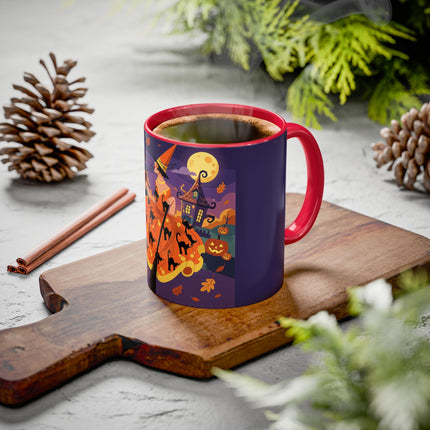 🐈‍⬛🎃 The Black Cat Witch Of Pumpkin Manor Colorful Mug – Whimsical Halloween Charm