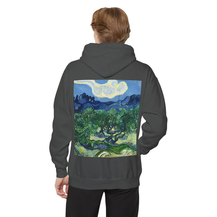 Olive Trees by Vincent Van Gogh Unisex Garment-Dyed Hoodie