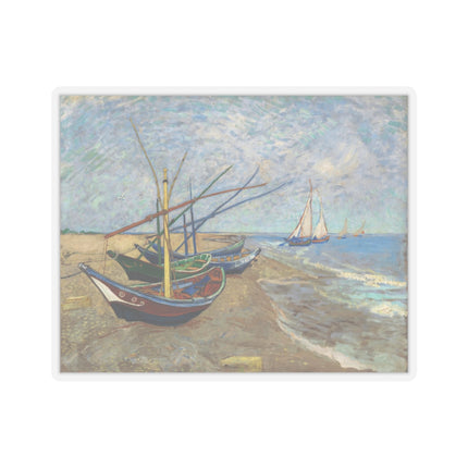 Fishing Boats on the Beach at Saintes-Maries by Vincent Van Gogh Kiss-Cut Stickers (4 Sizes)