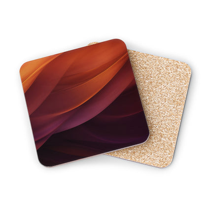 Wave Pattern with Intertwined Hues of Orange, Rose, Maroon, and Purple Coasters