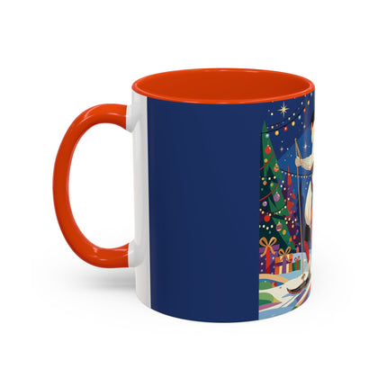 🌙🎿 The Moonlit Christmas Skier Colorful Mug – Whimsical Holiday Fantasy