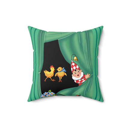 Easter Elf's Whimsy Spun Polyester Square Pillow