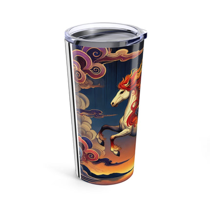 Flame-Winged Horse at Sunset Tumbler 20oz