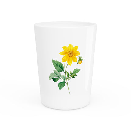 Dahlia Botanical Illustration by Pierre-Joseph Redouté Ceramic Shot Glass