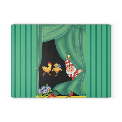 Easter Elf's Whimsy Glass Cutting Board