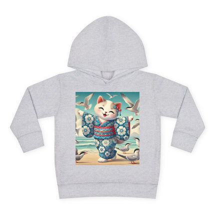 Geisha Kitten by the Seaside Toddler Pullover Fleece Hoodie
