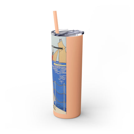 Costume de Yacht by George Barbier Skinny Tumbler with Straw, 20oz