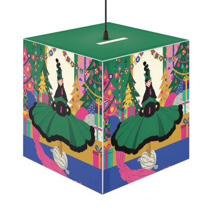 🎄🎁 The Emerald Christmas Belle Light Cube Lamp – Colorful Holiday Fashion Fantasy