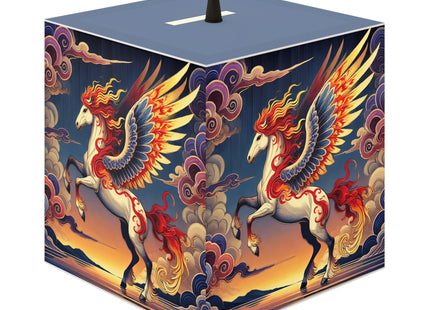 Flame-Winged Horse at Sunset Light Cube Lamp