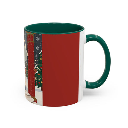 ❄️✨ The Winter Couture Promenade Colorful Mug – Art Deco Holiday Elegance