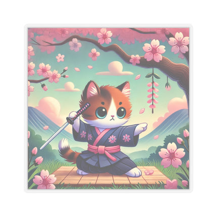 Samurai Kitten Kiss-Cut Stickers (4 Sizes)