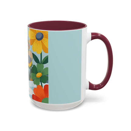 ❄️🌼 The Winter Flower Wanderer Colorful Mug – Colorful Art Deco Snow Fantasy