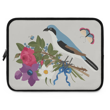 🐦🦋 Bluebird & Butterfly Laptop Sleeve – Elegant Charm & Springtime Grace