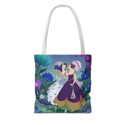 🌸☂️ The Ladies Of The Garden Promenade Tote Bag – Art Deco Floral Elegance