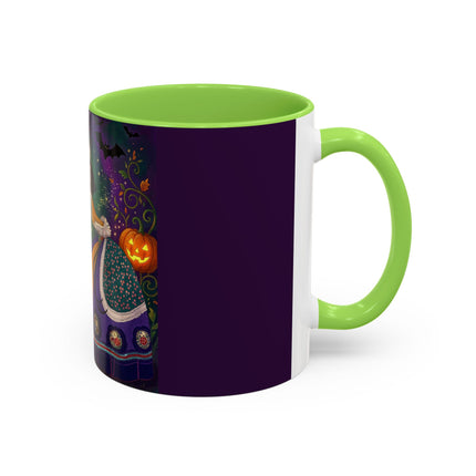🎭🎃 The Masquerade Beneath The Pumpkin Lantern Colorful Mug – Theatrical Halloween Charm