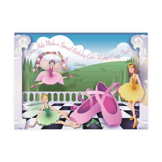 A Ballet Spectacle Party Invitation! Bundles of 10, 30, 50 Pieces Available (envelopes included)