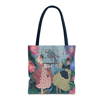 🦜🌸 The Ladies Of The Enchanted Aviary Tote Bag – Art Deco Floral Fantasy