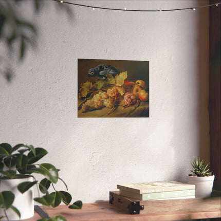 Still Life with Parrot and Grapes by Erasmus Von Engert Matte Horizontal Posters